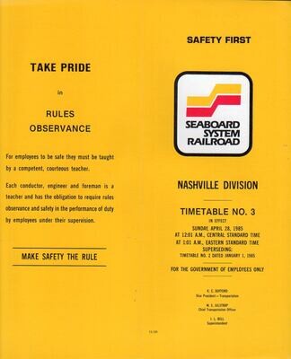 Seaboard System Nashville Division 1985