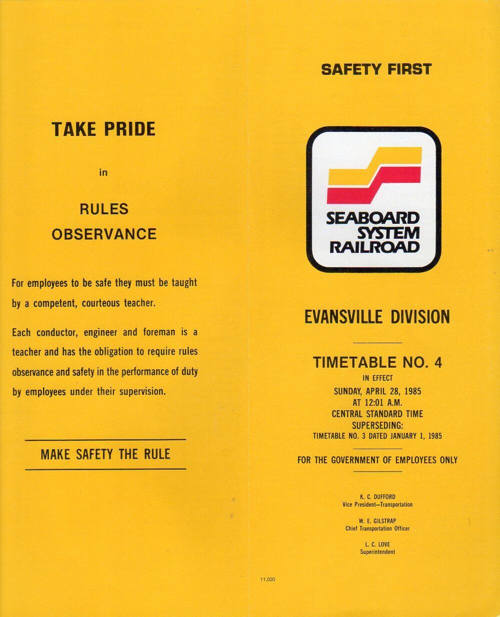 Seaboard System Evansville Division 1985