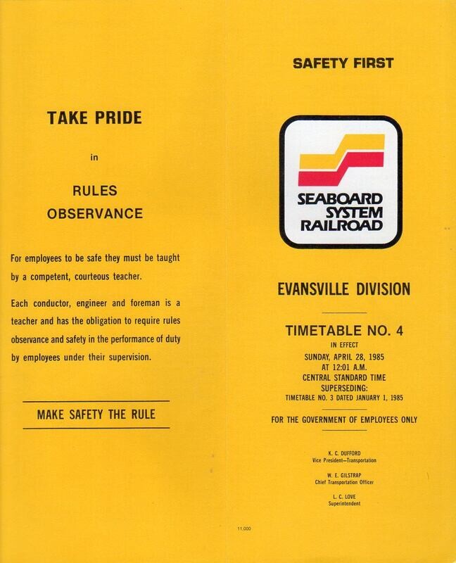 Seaboard System Evansville Division 1985