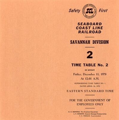 Seaboard Coast Line Savannah Division 1970