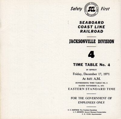 Seaboard Coast Line Jacksonville Division 1971