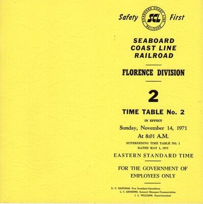 Seaboard Coast Line Florence Division 1971