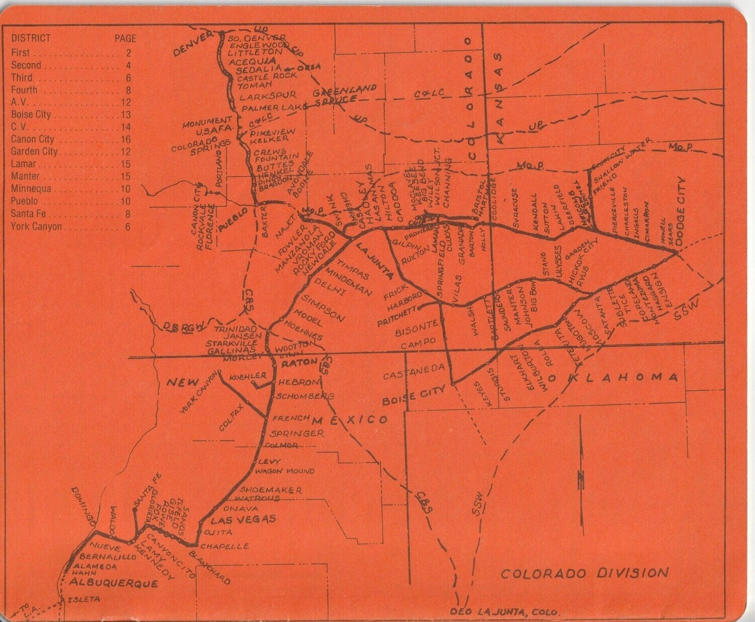 Santa Fe Colorado Division Map 1981