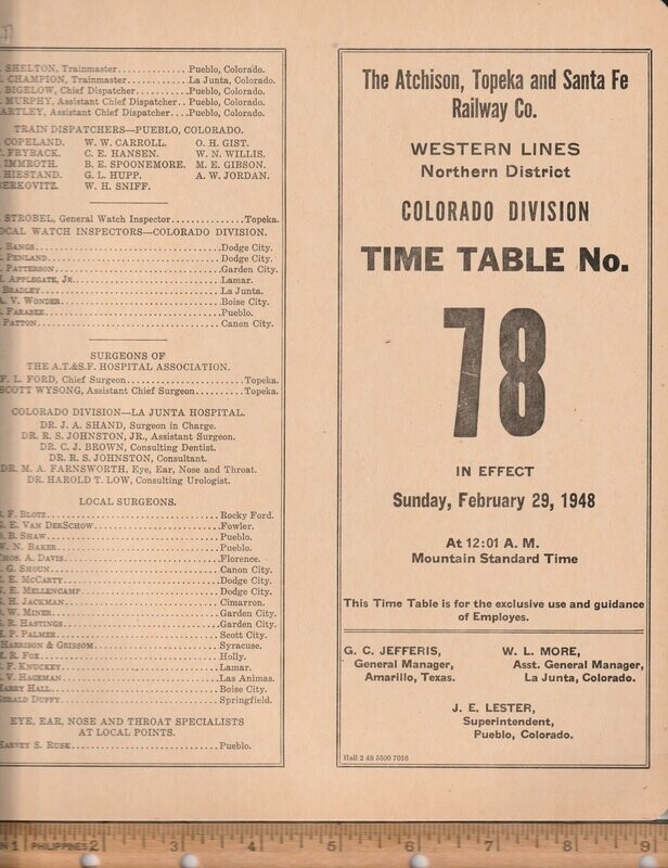 Santa Fe Colorado Division 1948