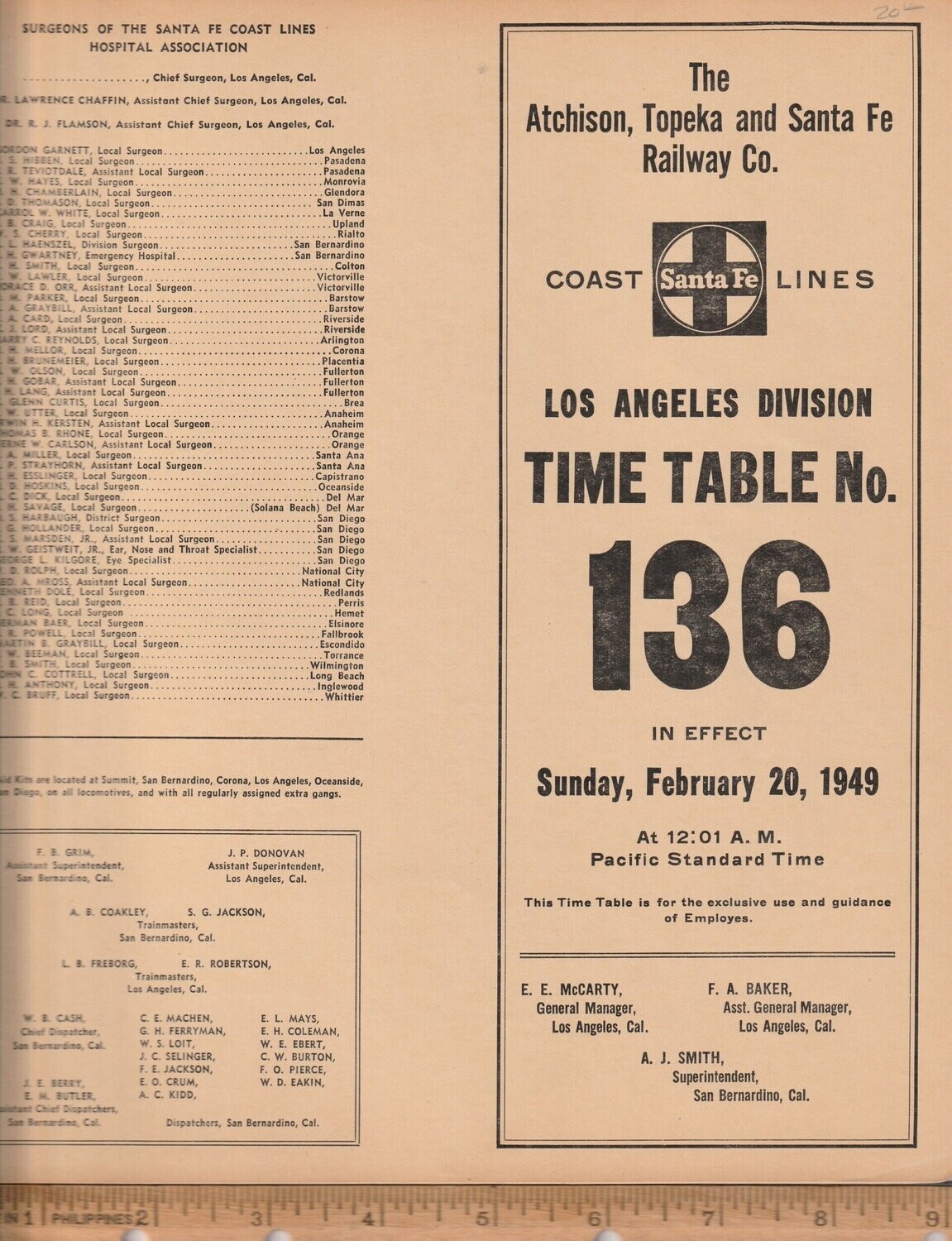 Santa Fe Los Angeles Division 1949