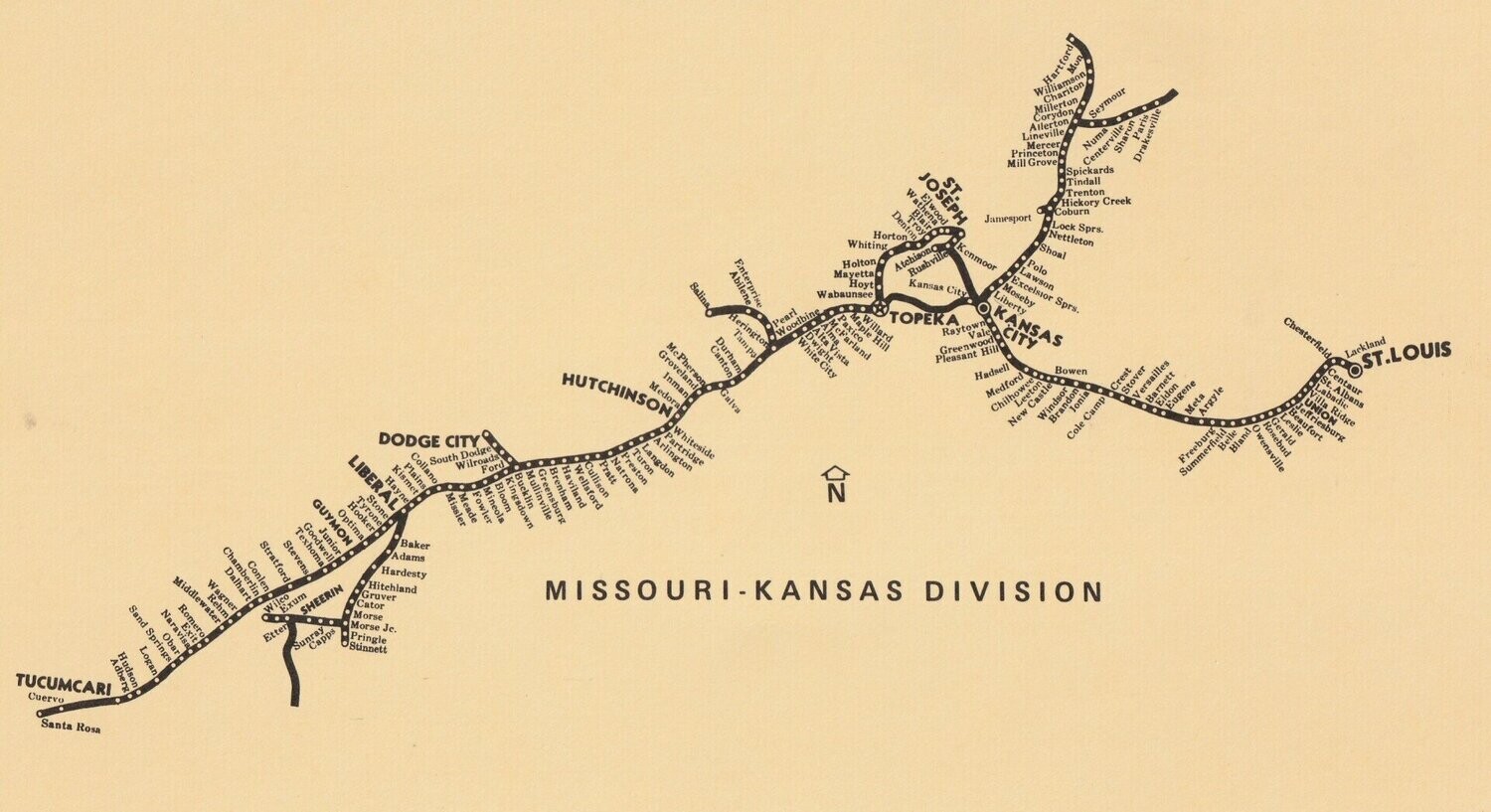 Rock Island Missouri-Kansas Division map 1974