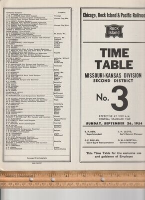 Rock Island Missouri-Kansas Division 1954