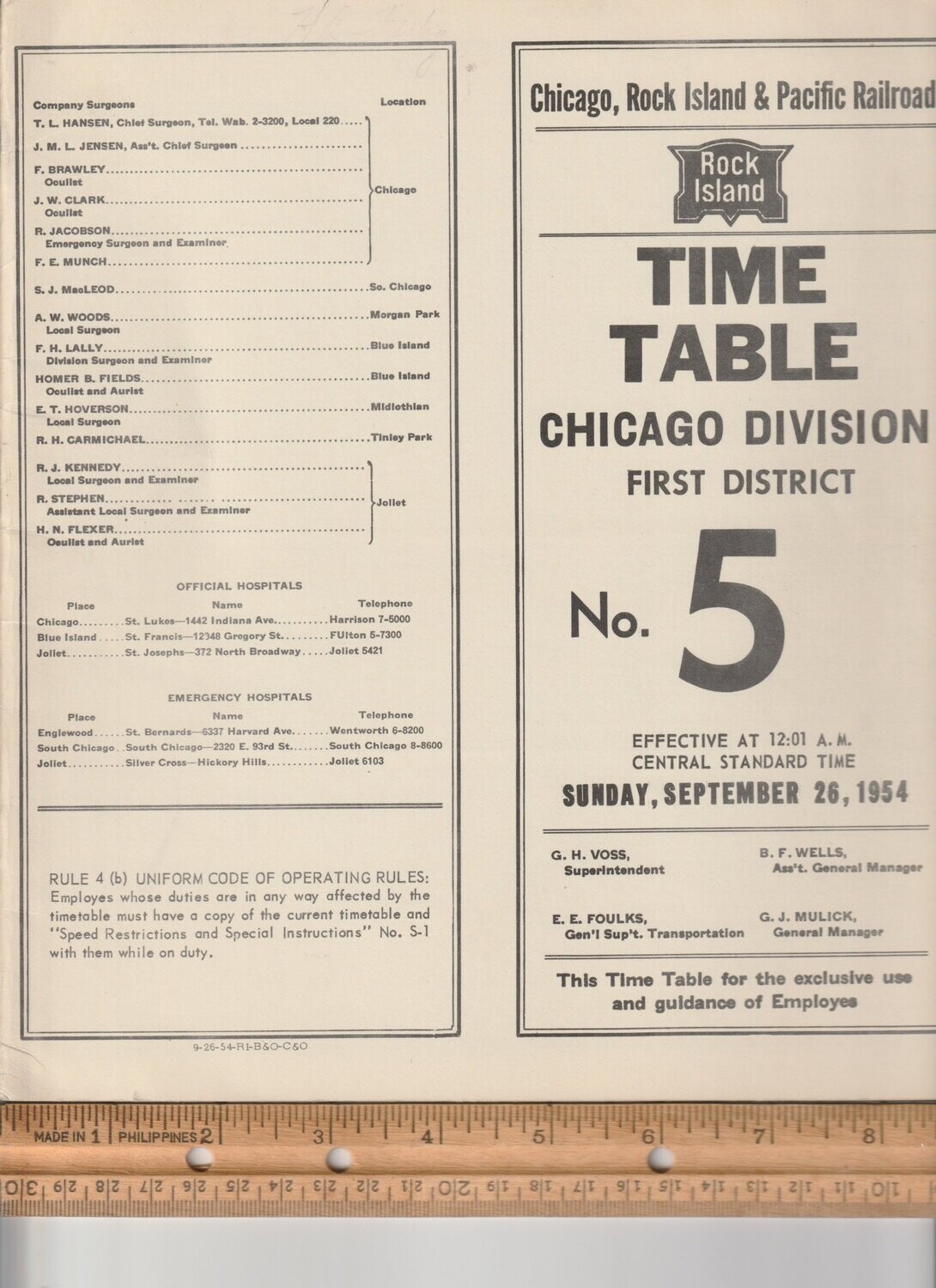 Rock Island Chicago Division 1954
