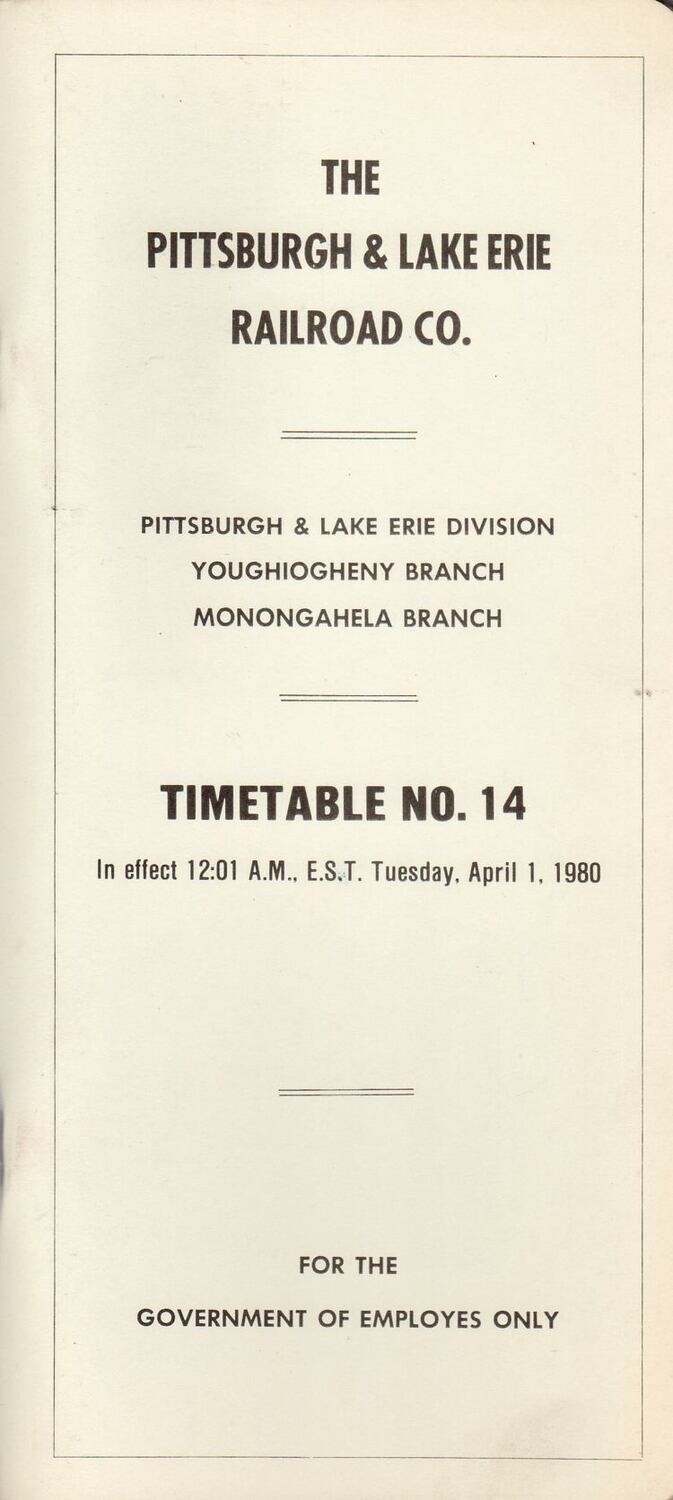 Pittsburgh & Lake Erie Railroad 1980
