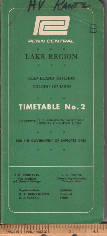 Penn Central Lake Region 1968