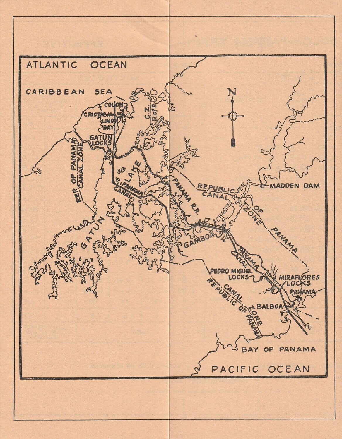 Panama Railroad map 1947