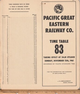 Pacific Great Eastern Railway 1961