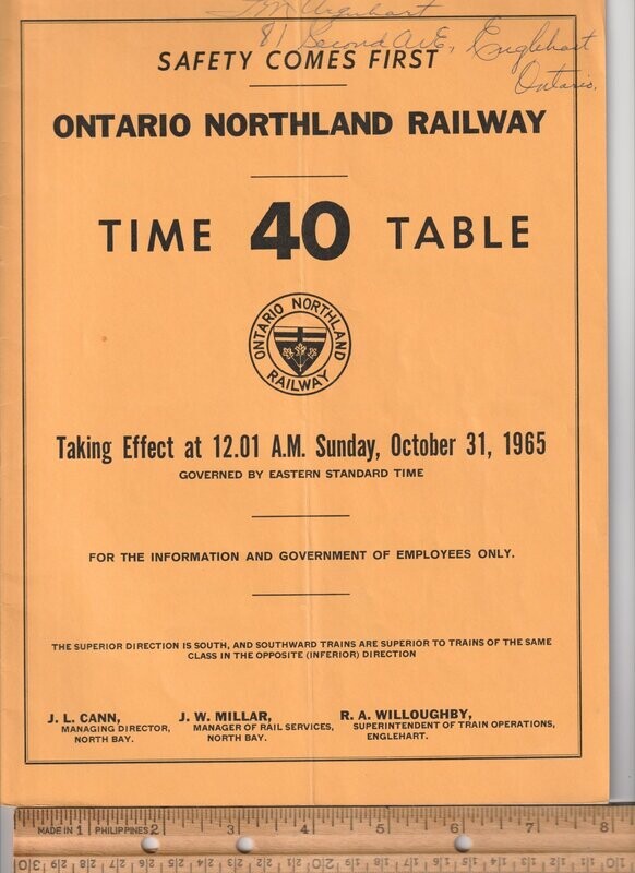 Ontario Northland Railway 1965