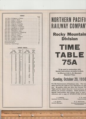 Northern Pacific Rocky Mountain Division 1950