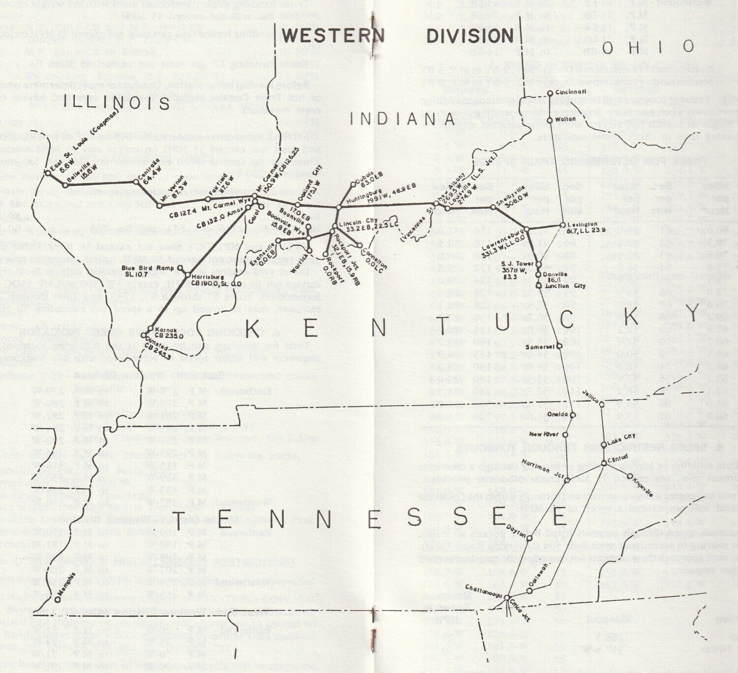 Norfolk Southern Western Division map 1985