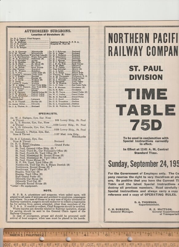 Northern Pacific St. Paul Division 1950