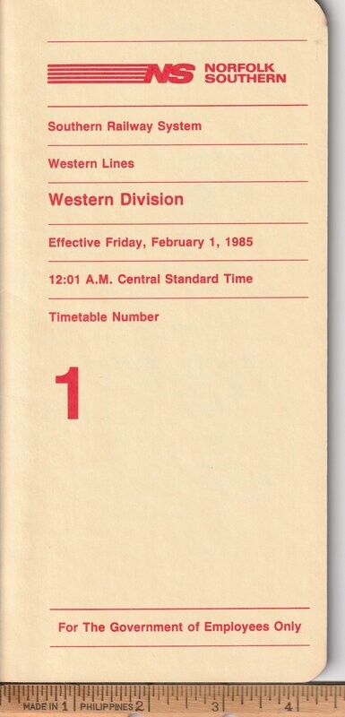 Norfolk Southern Western Division 1985