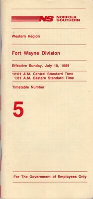 Norfolk Southern Fort Wayne Division 1988