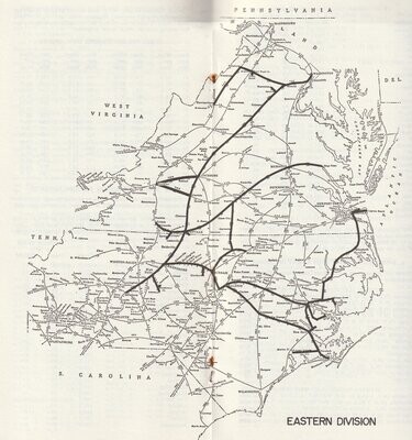 Norfolk Southern Eastern Division map 1985