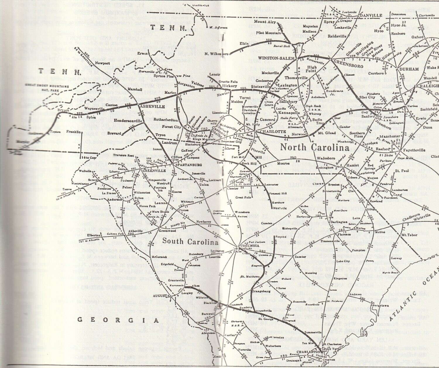 Norfolk Southern Carolina Division map 1985