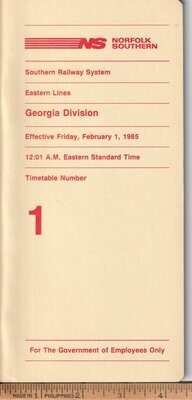 Norfolk Southern Georgia Division 1985