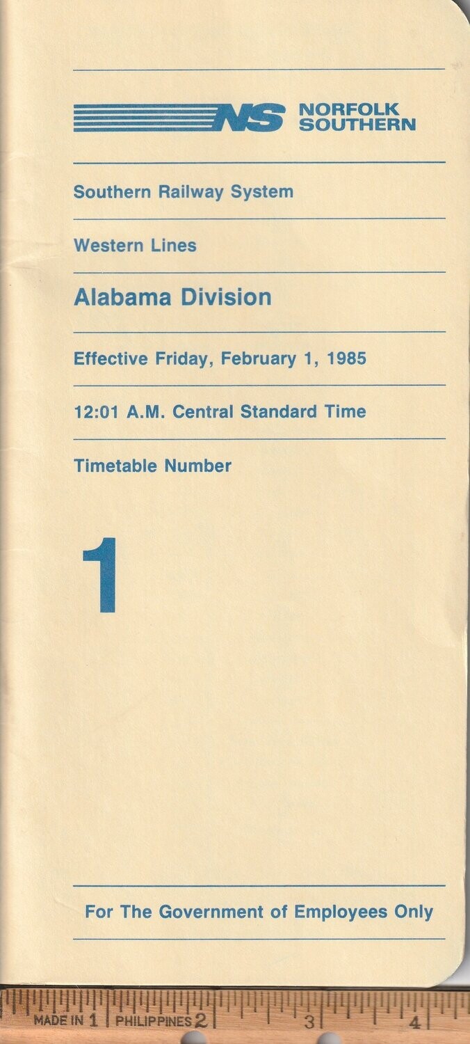 Norfolk Southern Alabama Division 1985