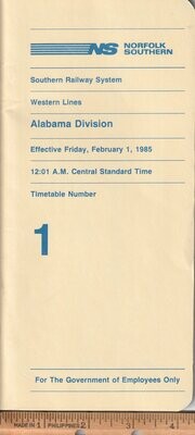 Norfolk Southern Alabama Division 1985