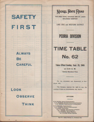 Nickel Plate Road Peoria Division 1949