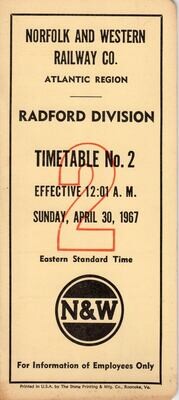 Norfolk & Western Radford Division 1967