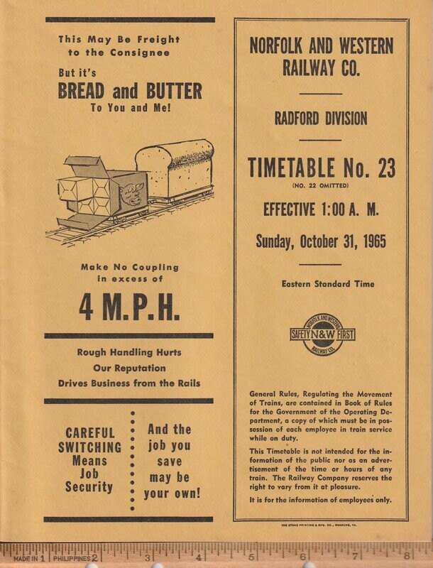 Norfolk & Western Radford Division 1965
