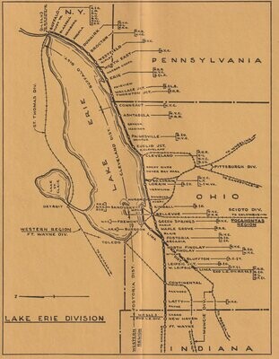 Norfolk & Western Lake Erie Division Map 1965