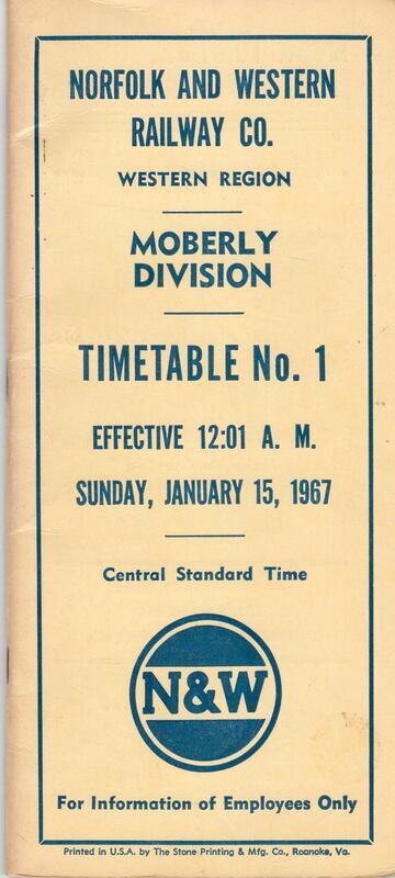 Norfolk & Western Moberly Division 1967