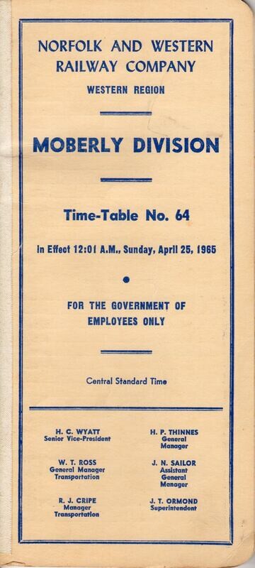 Norfolk & Western Moberly Division 1965