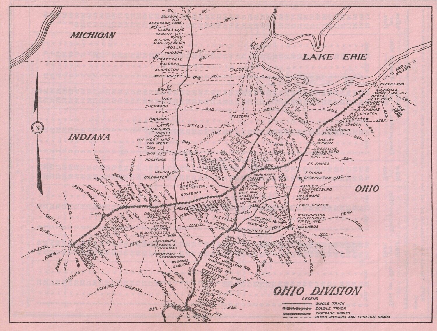 New York Central Ohio Division map 1948