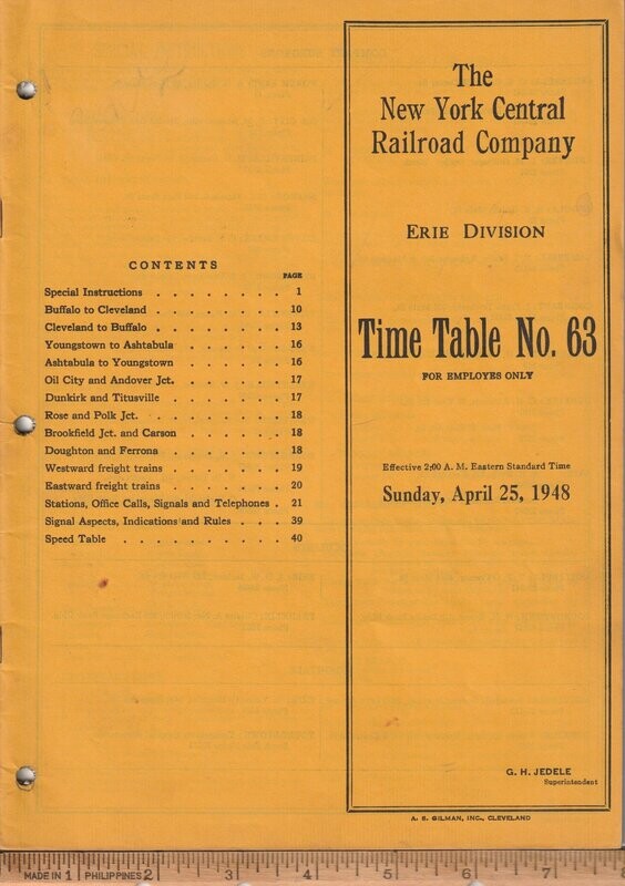 New York Central Erie Division 1948