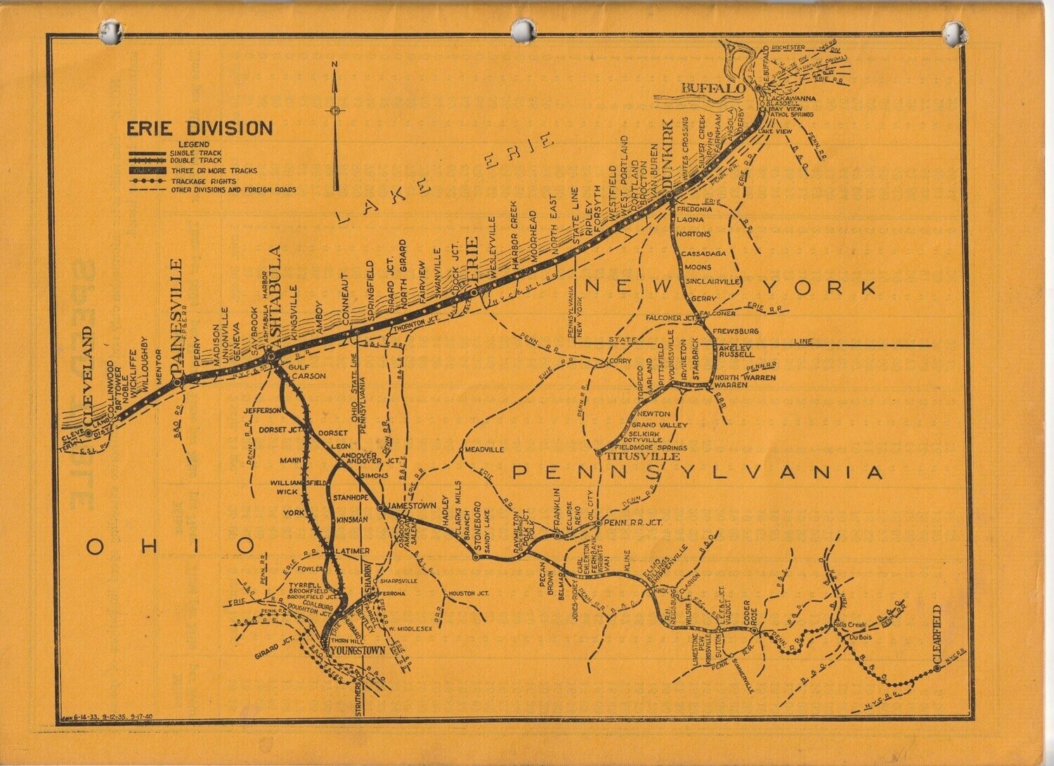 New York Central Erie Division map 1948