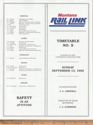 Montana Rail Link 1992