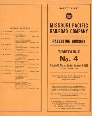 Missouri Pacific Palestine Division 1959