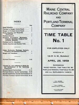 Maine Central Railroad and Portland Terminal Company 1959