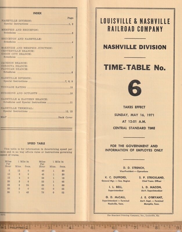 Louisville & Nashville Nashville Division 1971