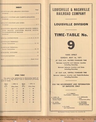 Louisville & Nashville Louisville Division 1971