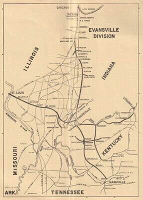 Louisville & Nashville Evansville Division Map 1971