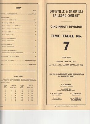 Louisville & Nashville Cincinnati Division 1971