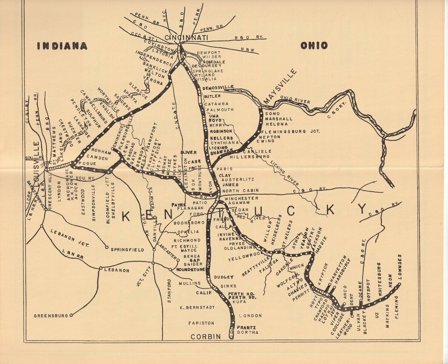 Louisville & Nashville Cincinnati Division map 1971