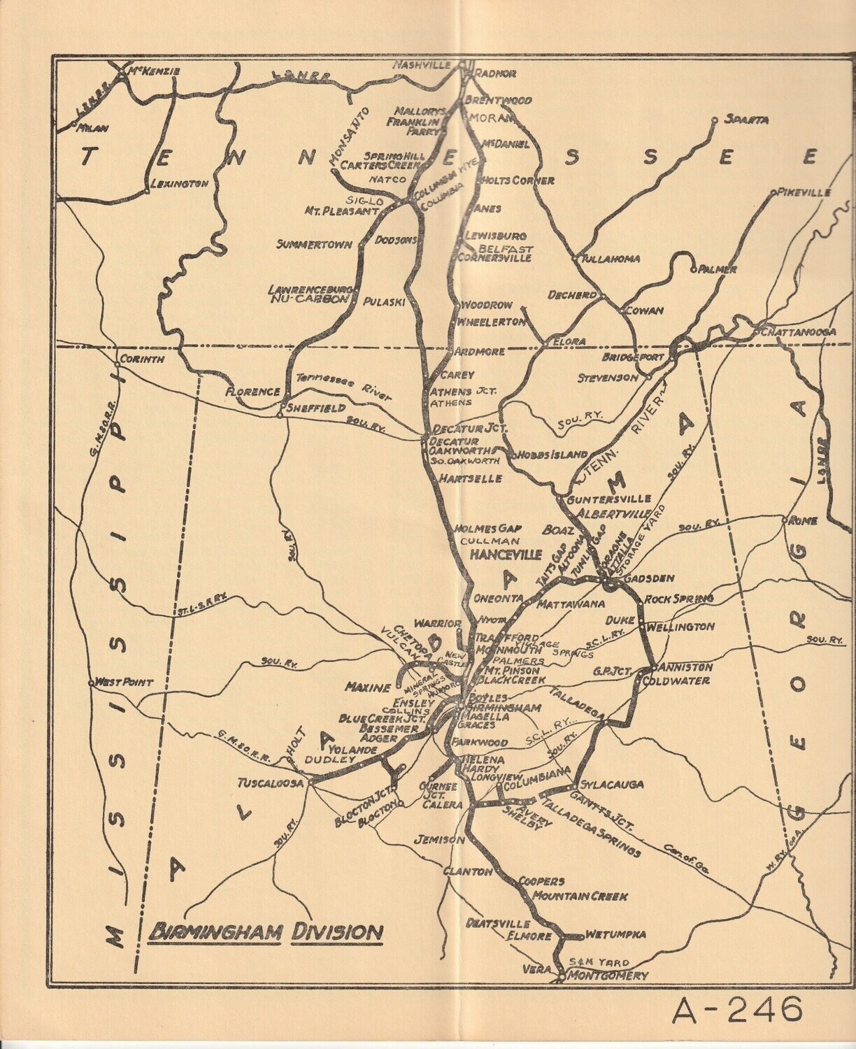 Louisville & Nashville Birmingham Division map 1971