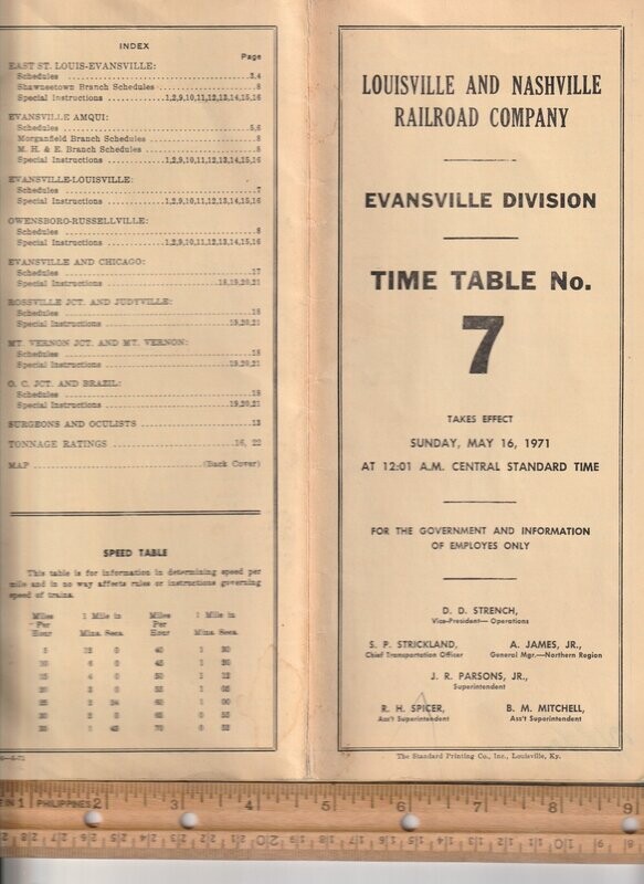 Louisville & Nashville Evansville Division 1971