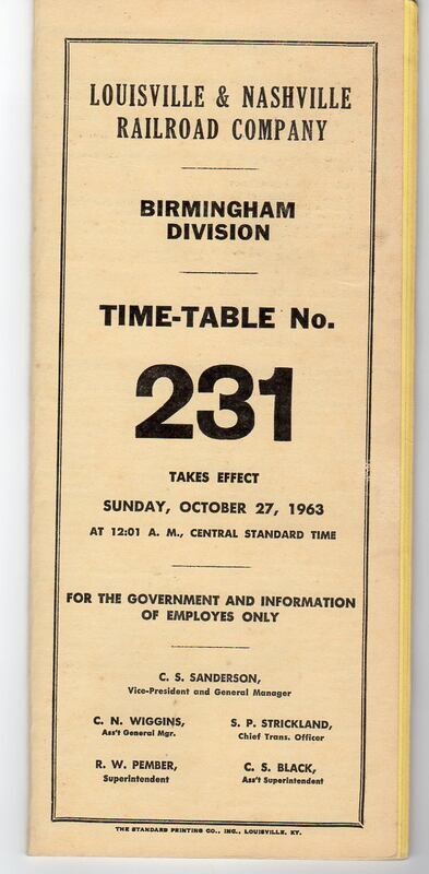 Louisville & Nashville Birmingham Division 1963