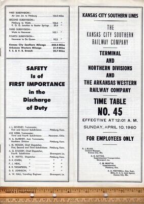 Kansas City Southern Terminal and Northern Divisions 1960