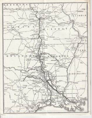 Kansas City Southern Lines Map 1960