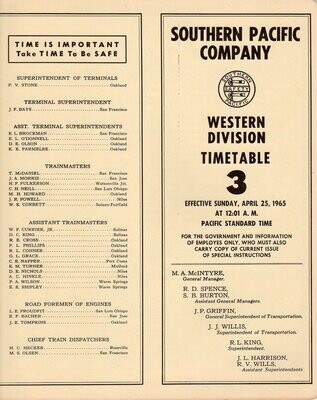Southern Pacific Western Division 1965